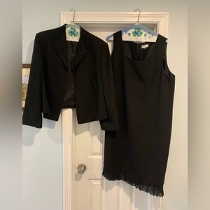 LBD by Tahari black sheath dress with beaded jacket 22W plus size
